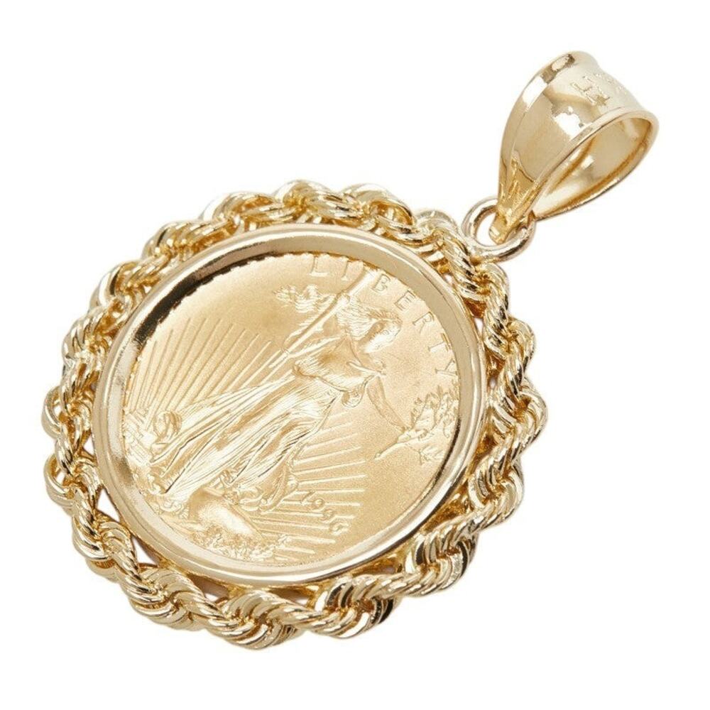 Unbranded American Eagle Liberty 1996 22K 14K Yellow Gold Coin Pendant Gold